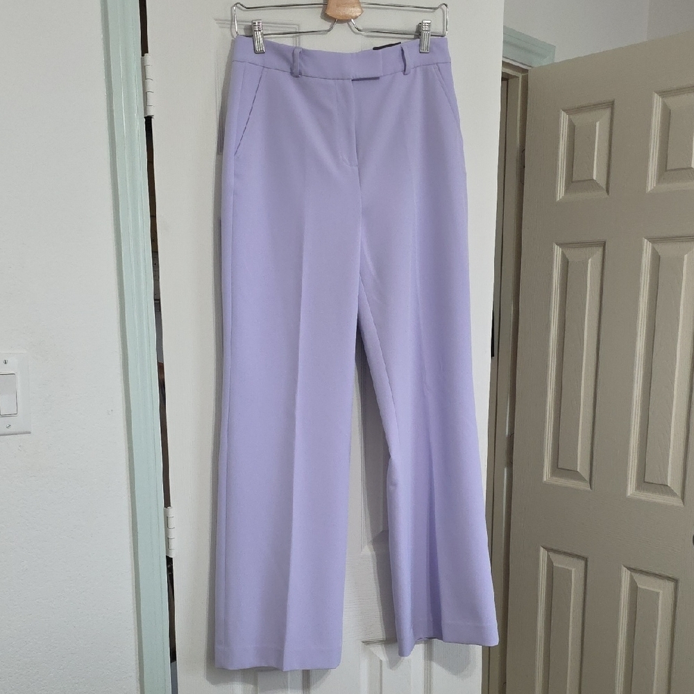 NWT White House Black Market Women's Wide-Leg Tailored Pants in Lavender
